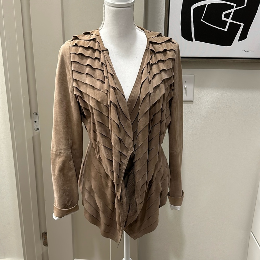 Hugo Boss Orange Suede Jacket sz 6